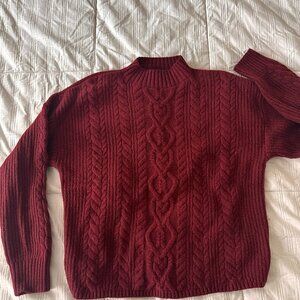 Old Navy Umber Earth Cable Mock Neck Sweater